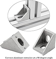 Vista 5 de Paquete de 10 soportes de esquina de perfil de aluminio, cierre de junta de ángulo recto en forma de L, conector para perfil de extrusión