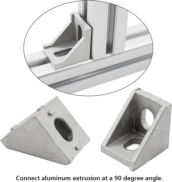 10Pack Aluminum Profile Corner Bracket, L Shape Right Angle Joint Fastener, Connector for 2020 Series Standard 6mm Slot Aluminum Extrusion Profile (2020 Bracket)