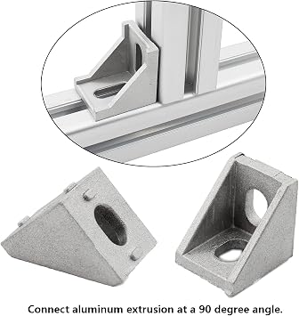 10Pack Aluminum Profile Corner Bracket, L Shape Right Angle Joint Fastener, Connector for 2020 Series Standard 6mm Slot Aluminum Extrusion Profile (2020 Bracket)