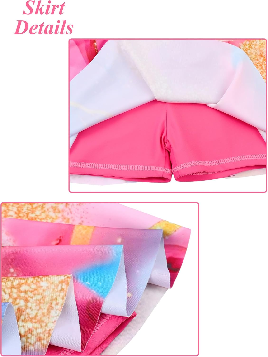 BAOHULU Girls 2-Piece Rash Guard Swimsuit Long Sleeve Bathing Suit with Swim Skirt UPF50+ Kids Beach Swimwear 2-12Y - Image 4