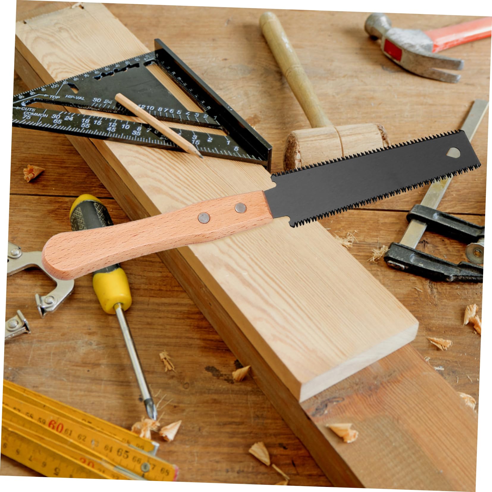 jojofuny Hand Saw Small Hand Saw for Woodworking Hacksaw Portable Camping Tool Non-slip Handle