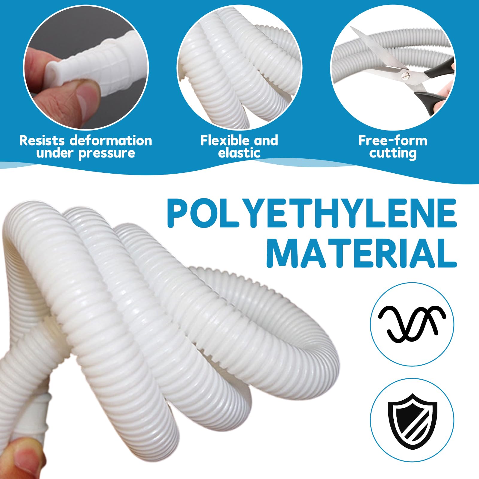 Tubo per condizionatore, diametro 16 mm, in PVC, tubo di scarico per climatizzatori, tubo di condensa per condizionatori d'aria, condizionatori split (10m)