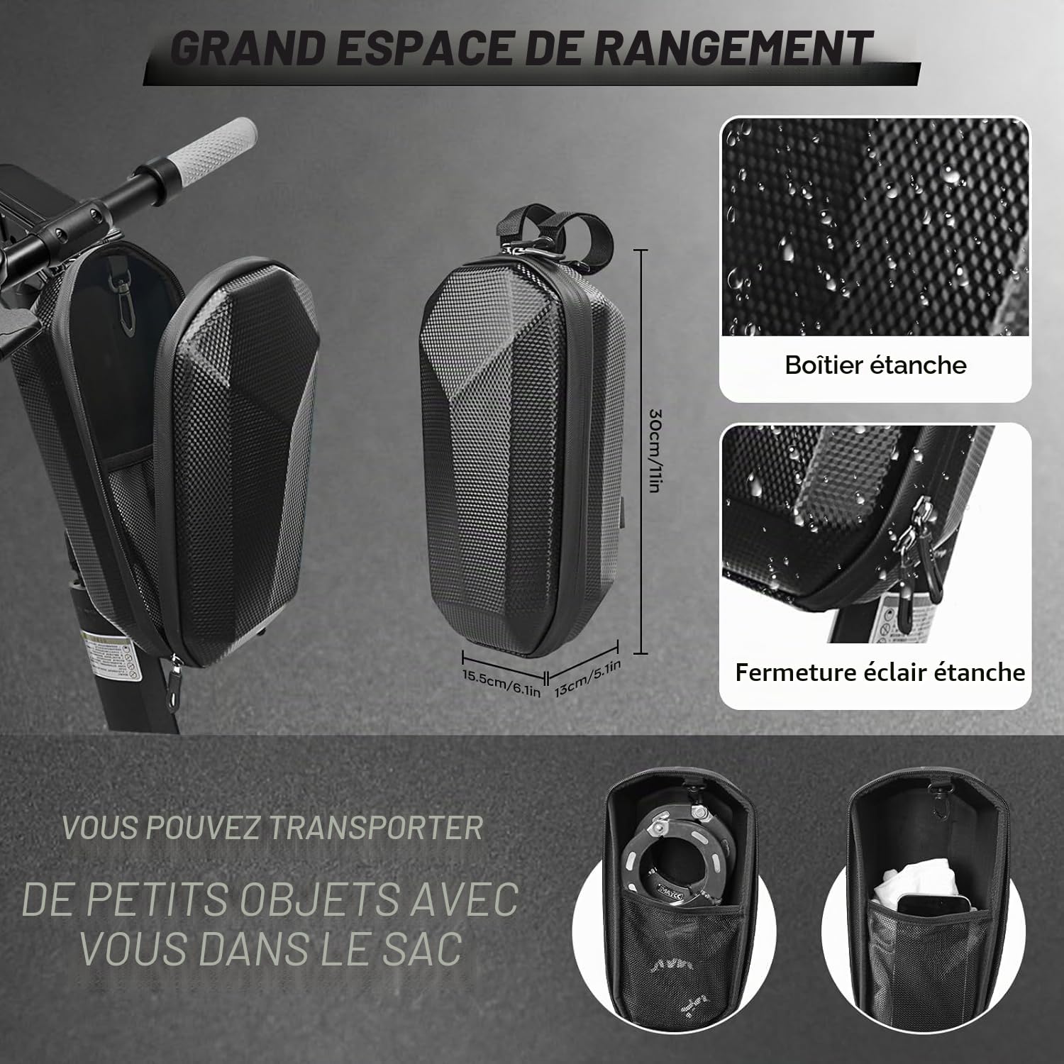IMAYCC Antivol Trotinette Electrique, 94cm Cadenas Trotinette Electrique avec Sac de Rangement, Antivol Scooter, Acier Trempé, Protection Vol pour Scooter Electriques, Vélo Électrique, Moto