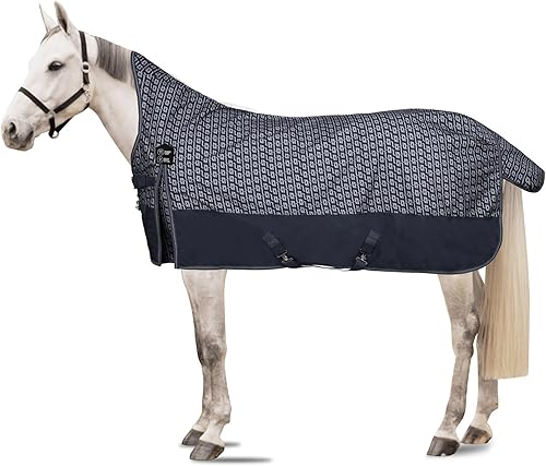 HORZE Avalanche 1200D - Sábana de lluvia de cuello alto (sin relleno) Manta ligera impermeable para caballo