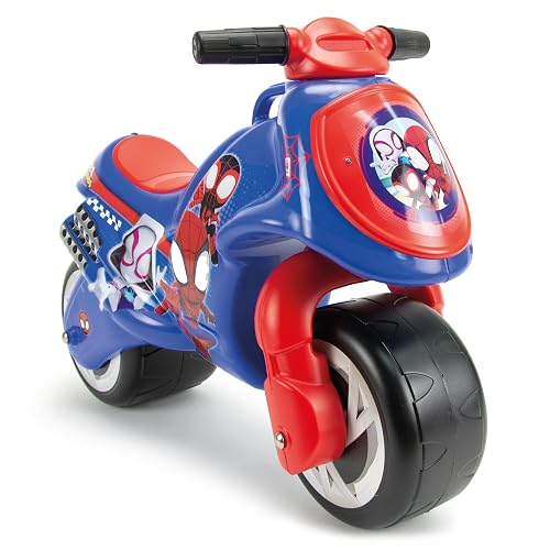 INJUSA - Moto Correpasillos Neox Spidey para Niños de 18 Meses a 3 Años | Decoración Permanente de Spidey & Amazing Friends | Ruedas Anchas de Plástico | Asa de Transporte para Padres | Azul (19060)