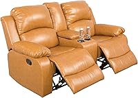 Vista 42 de Juego de sofá de 3 piezas de cuero sintético, azul, reclinación manual, sofá de dos plazas, almacenamiento, mesa de centro, cuero artificial, sala