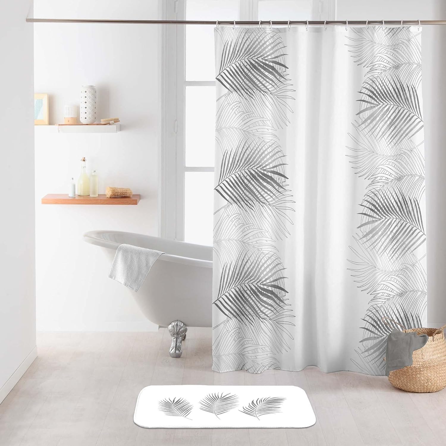 Douceur d'Intérieur, Rideau de Douche avec Crochets (180 x
