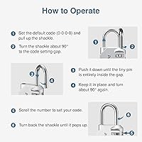 Vista 7 de Puroma - Candado impermeable de combinación de 4 dígitos, para intemperie, para casillero escolar o deportivo, valla, caja de herramientas, puerta