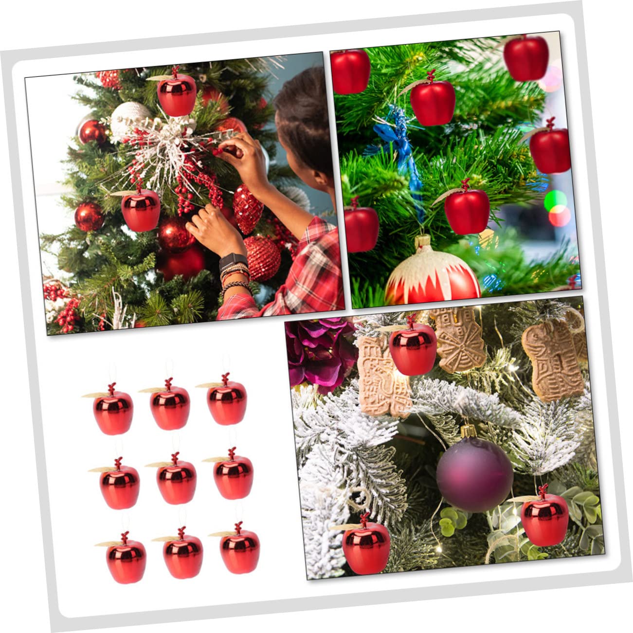 PRETYZOOM 90 STK Weihnachtsapfel-Anhänger Mini-Weihnachtsschmuck dekorative weihnachtskugeln Kinder weihnachtsdeko christbaumanhänger hochzeitsgeschenke Weihnachten hängende Requisite rot