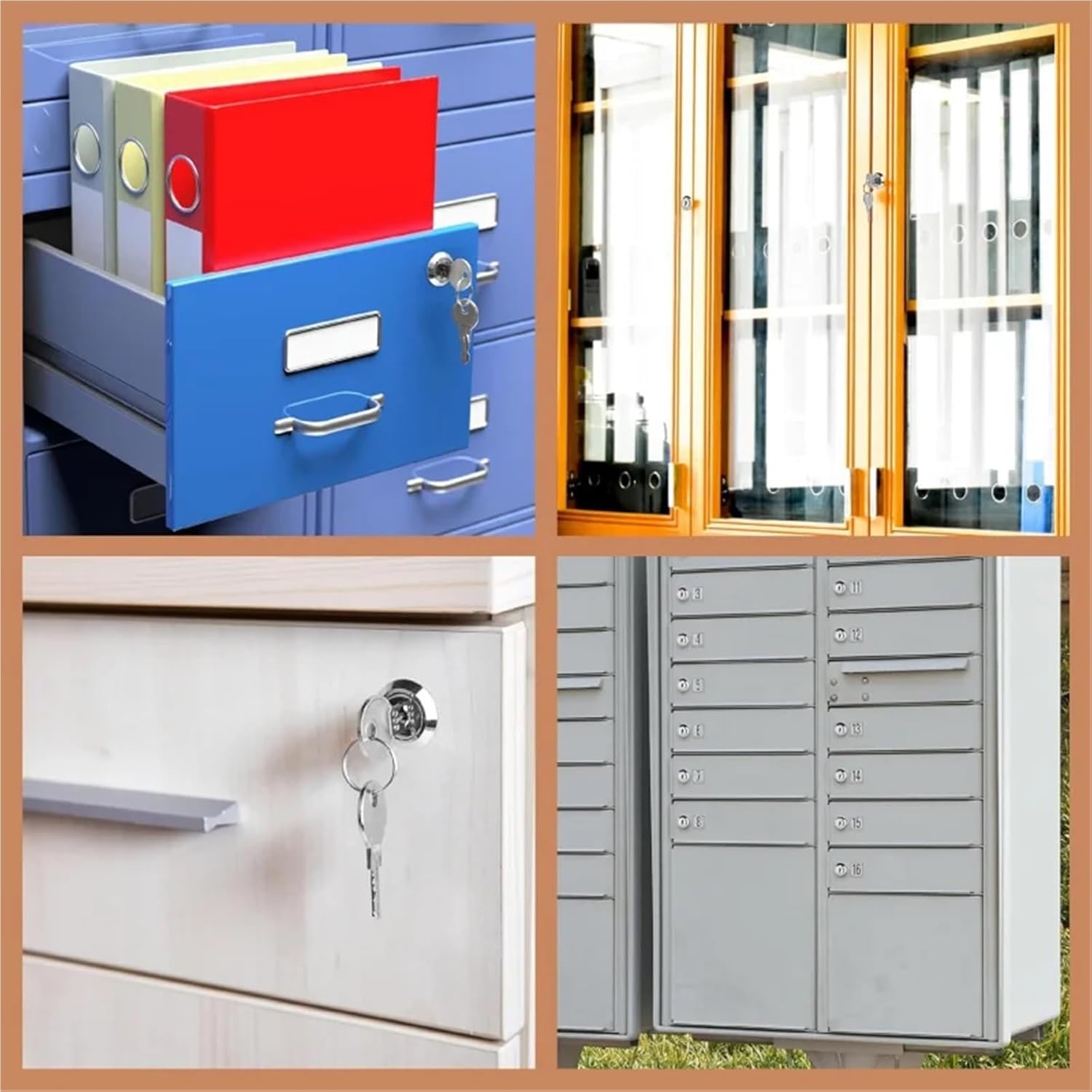 Tool Box Lock 6 Set Cabinet Locks with Keys, Cam Keyed Alike, File Lock