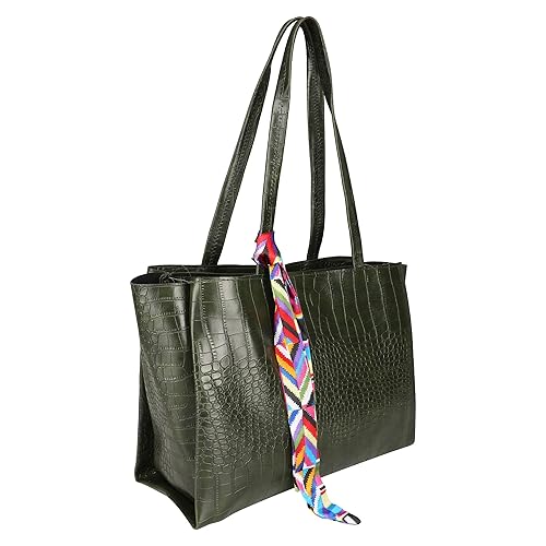 Womens Handbag/Ladies Shoulder Bag/Girls tote bag/Croc Pattern/Office Bag for women