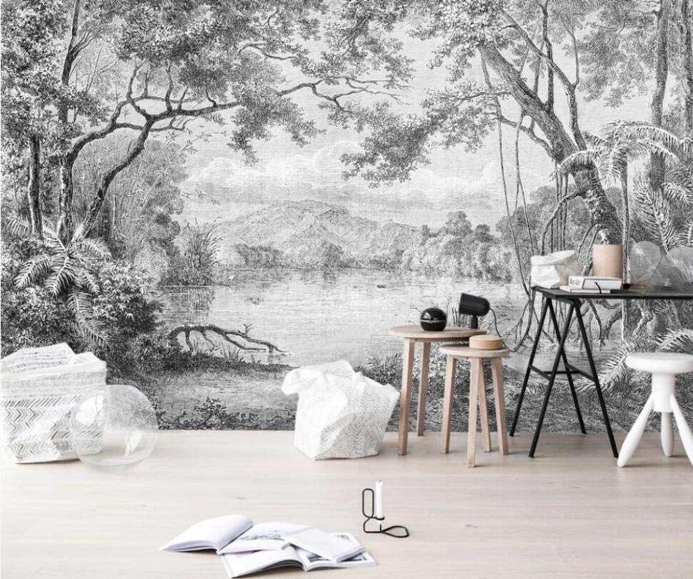 Papier peint mural rétro - Ambiance forêt tropicale chic pour votre intérieur