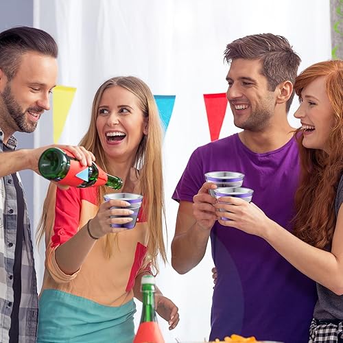 Vista 12 de Gejoy Vasos de plástico con borde de 9 onzas, vasos desechables para beber vino, vasos transparentes y elegantes de Halloween para suministros