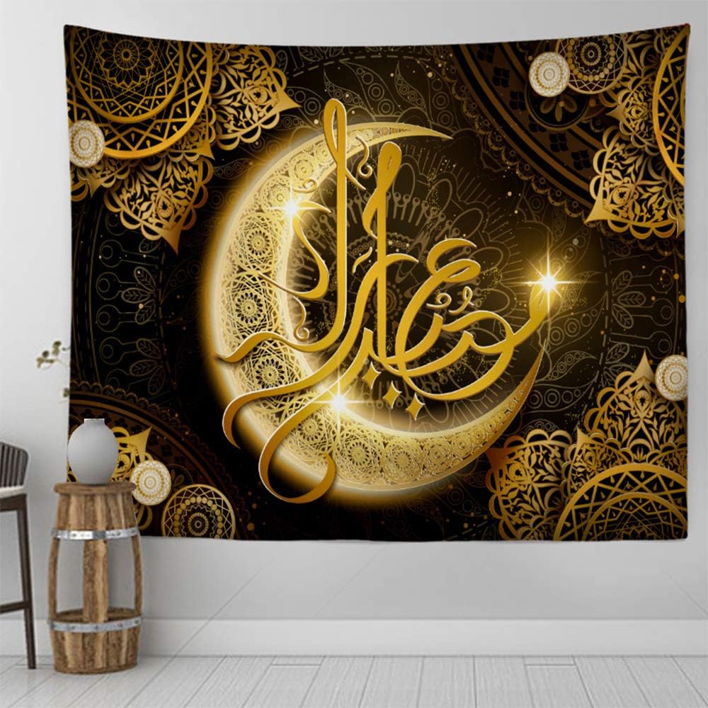 Moon Tapestry MuslimTapestry Handicrafts Polyester Tapestry Wall Hanging Retro Art Ramadan Festival for Home Wall Decor 30 x 37 inches