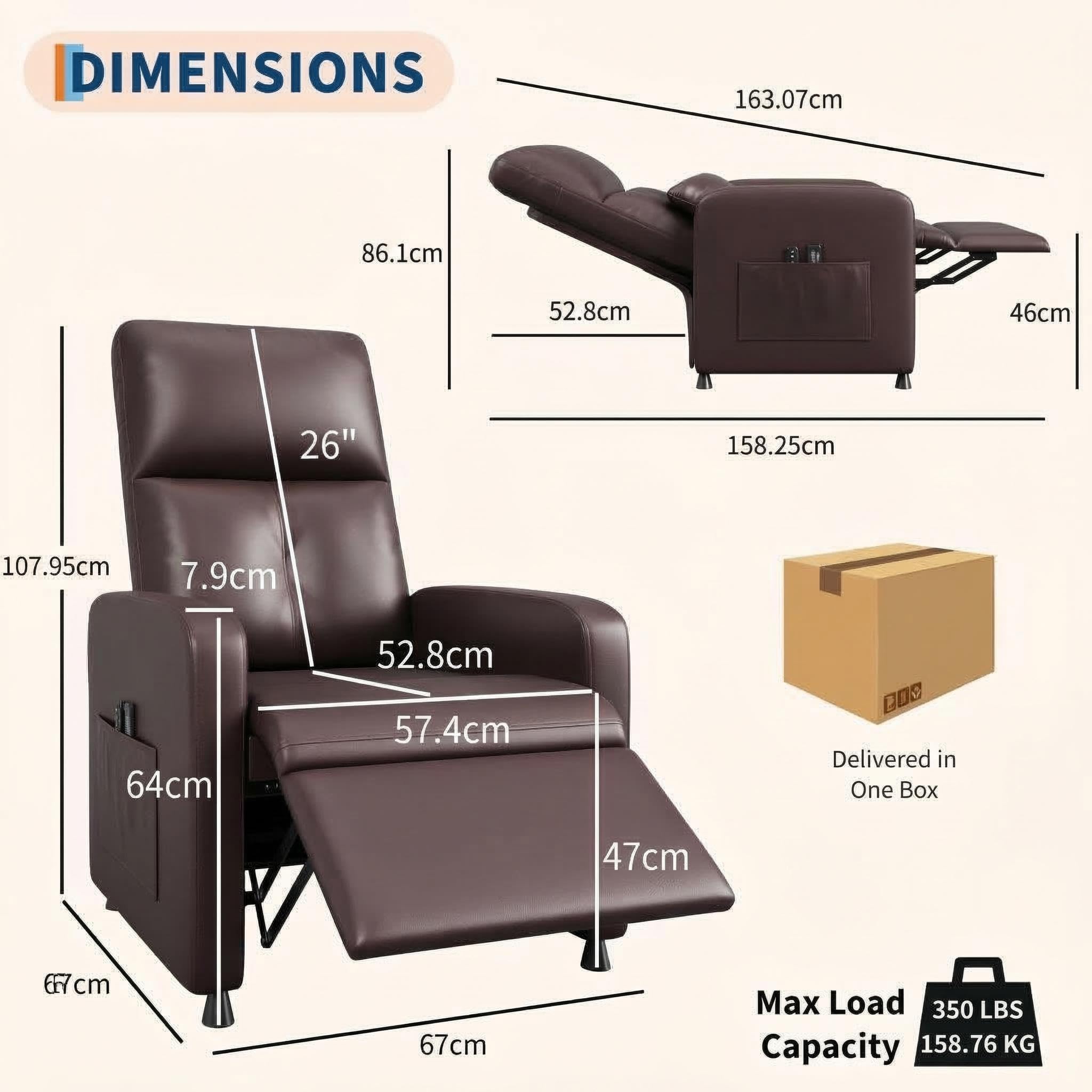 Elektrischer Massagesessel Wohnzimmer, Relaxsessel mit 8 Massage-Modi, Heizfunktion, Liege- & Aufstehhilfe, hohe Rückenlehne, verlängerter Fußstütze, ergonomisches PU-Leder, bis 180 kg belastbar