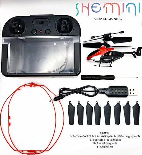 Miniatura 7 de SHEMINI Mini helicóptero, H7, helicóptero RC con retención de altitud, tiempo de vuelo de 7-8 minutos, estabilizador giroscográfico, despeguetierra
