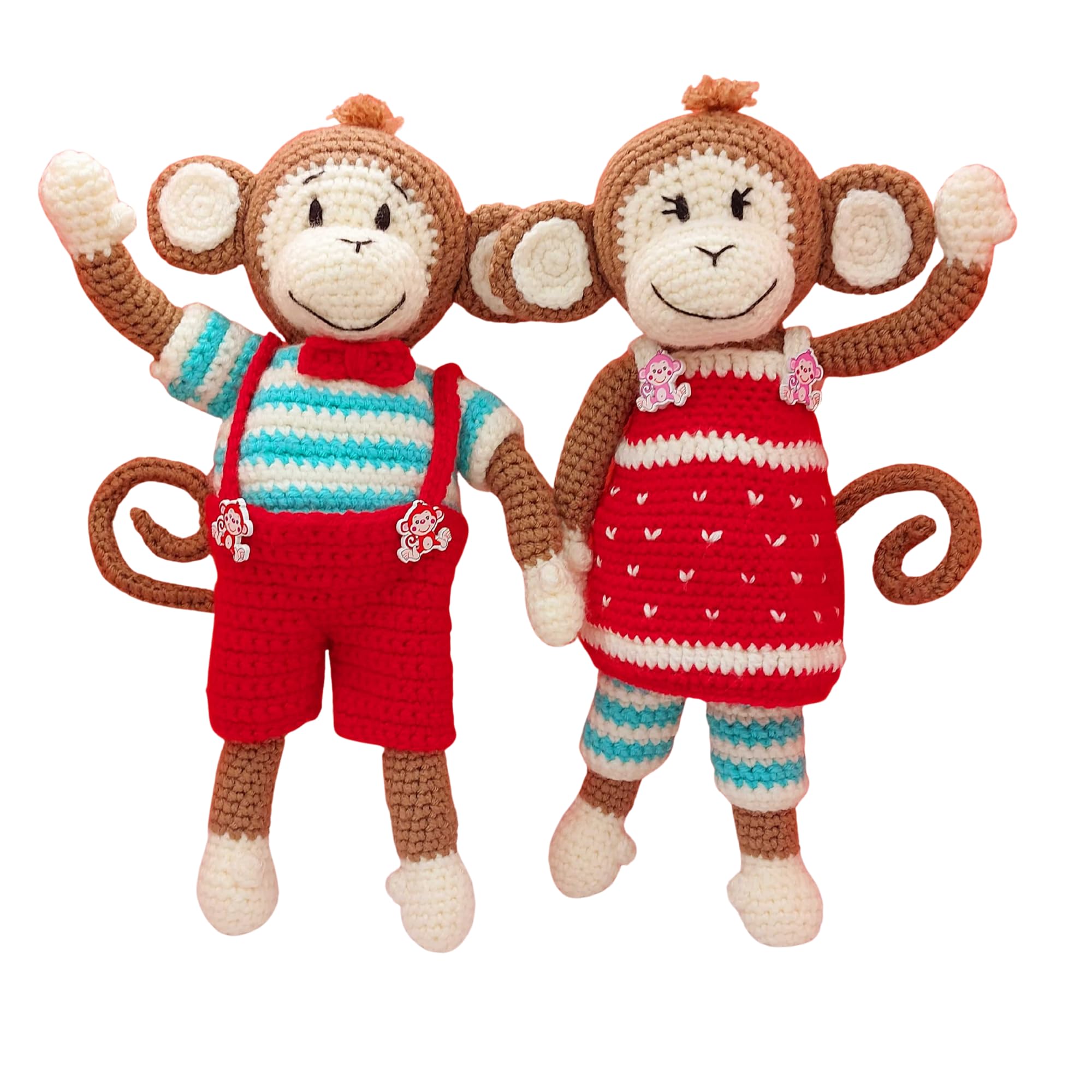 WeeWoollyWonderfuls Archie & Gracie the Monkeys Crochet Pattern - Printed Pattern Booklet - Amigurumi Toy Pattern