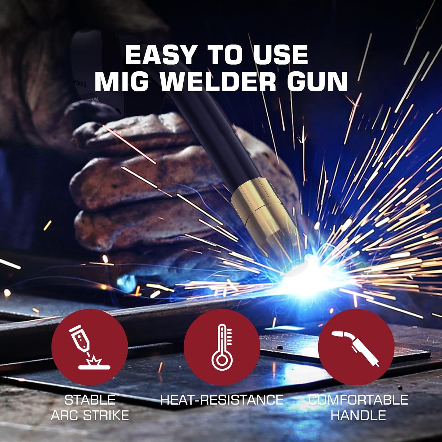 ARCCAPTAIN for Miller M-15 Mig Welding Gun Torch Stinger 10ft (3m) 150 Amp Replacement for Miller M-150/M-15 (249040)