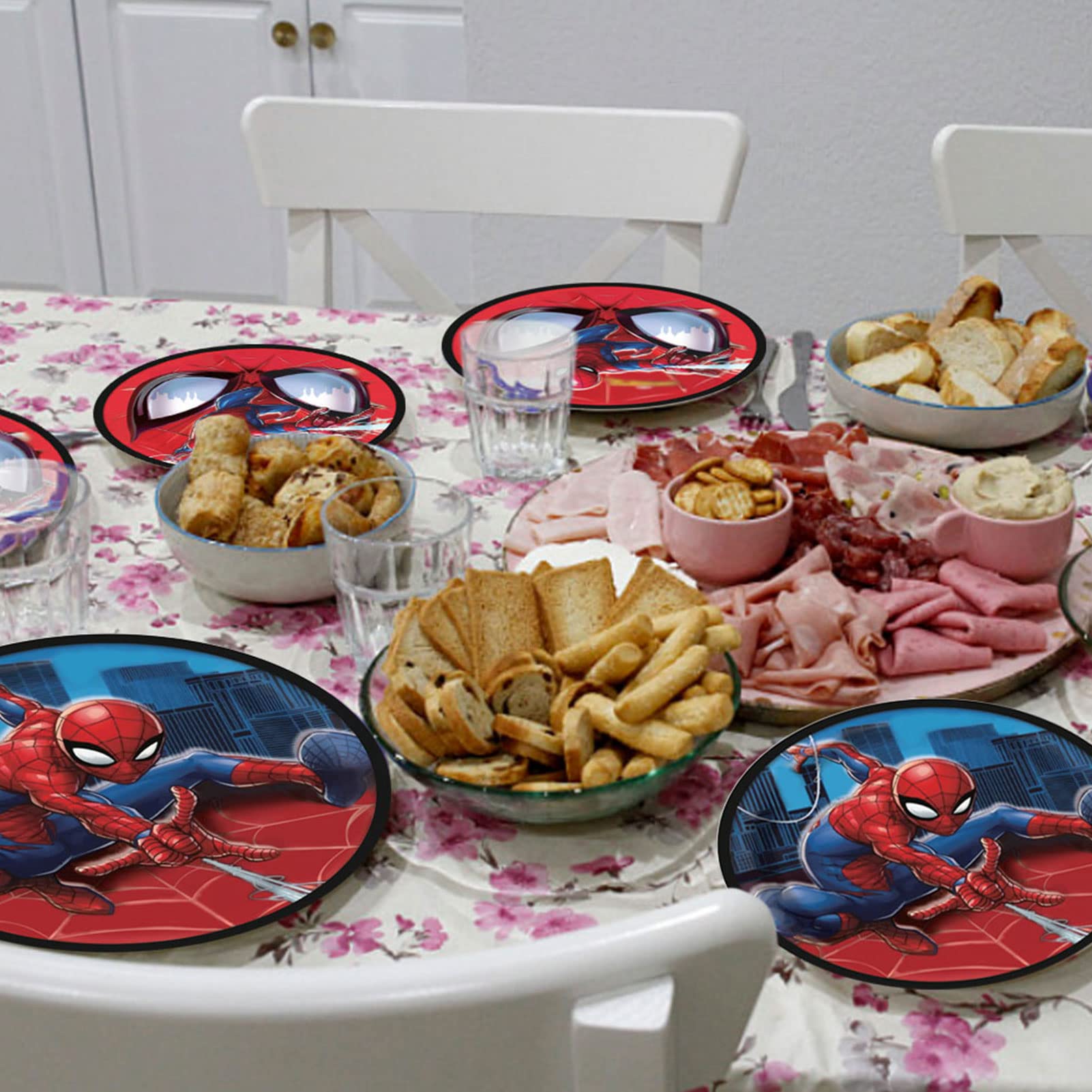 Palloncini Spiderman SANYUANHE 61 Pezzi Kit Di Posate Per Feste A Tema Ragno Per Kit Festa Compleanno Halloween - 9