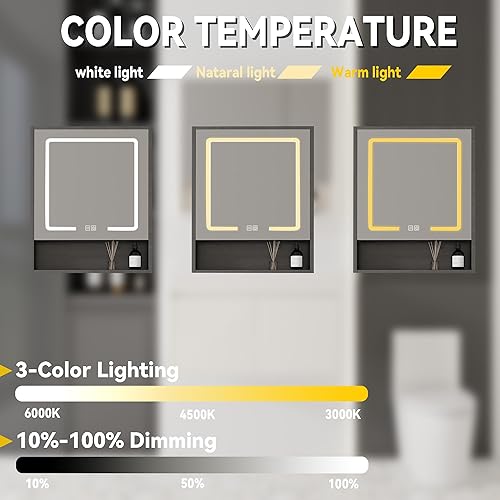 Miniatura 26 de Tocador de baño de 20 pulgadas con lavabo de cerámica, tocador de baño pequeño montado en la pared con puerta de cierre suave, gabinete flotante