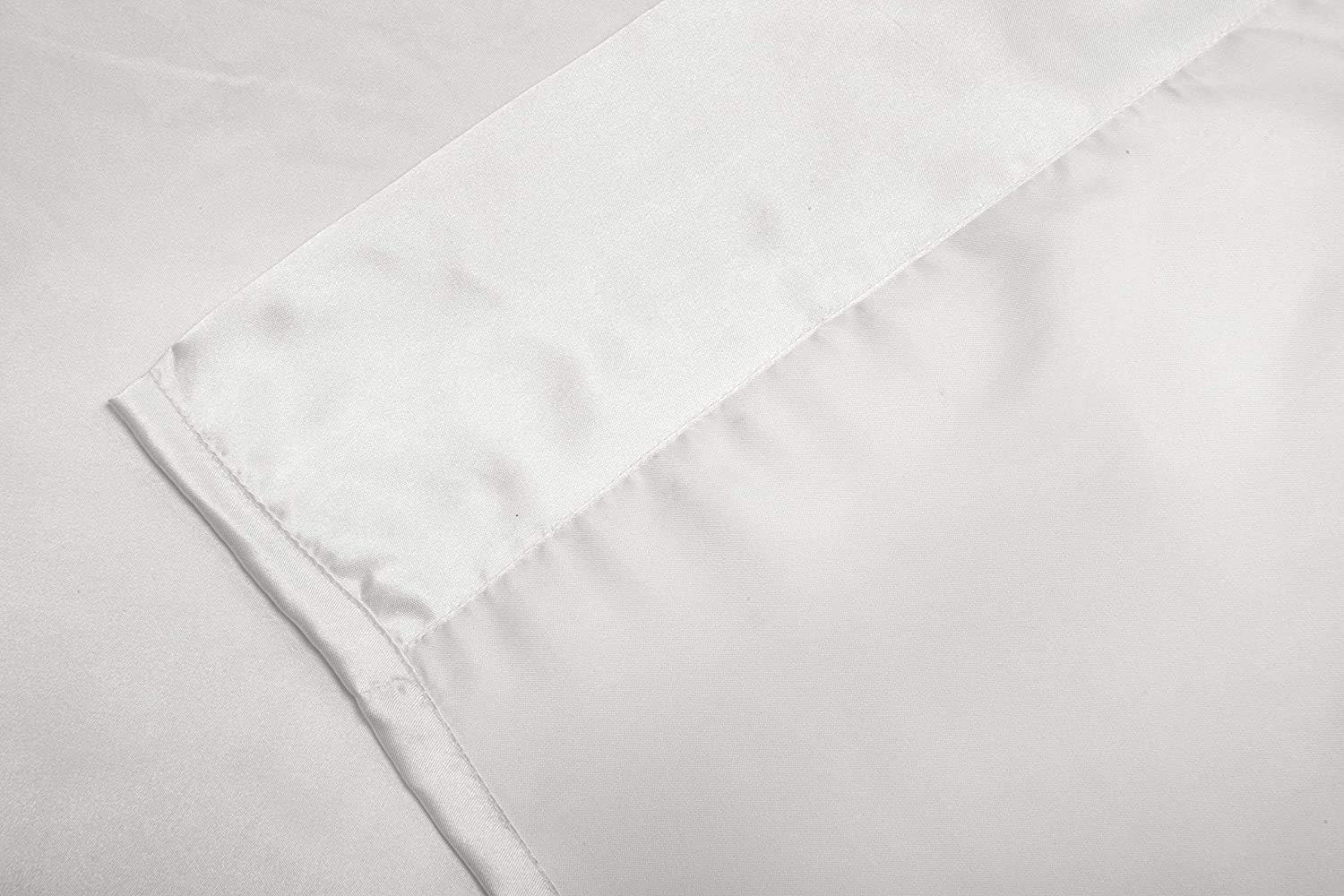 Satin Bed Sheets Full Size Sheet Sets, White Silk Sheets, 4 - Pieces Soft Bedding Set with 1 Deep Pocket Fitted Sheet,1 Flat Sheet,2 Pillowcase
