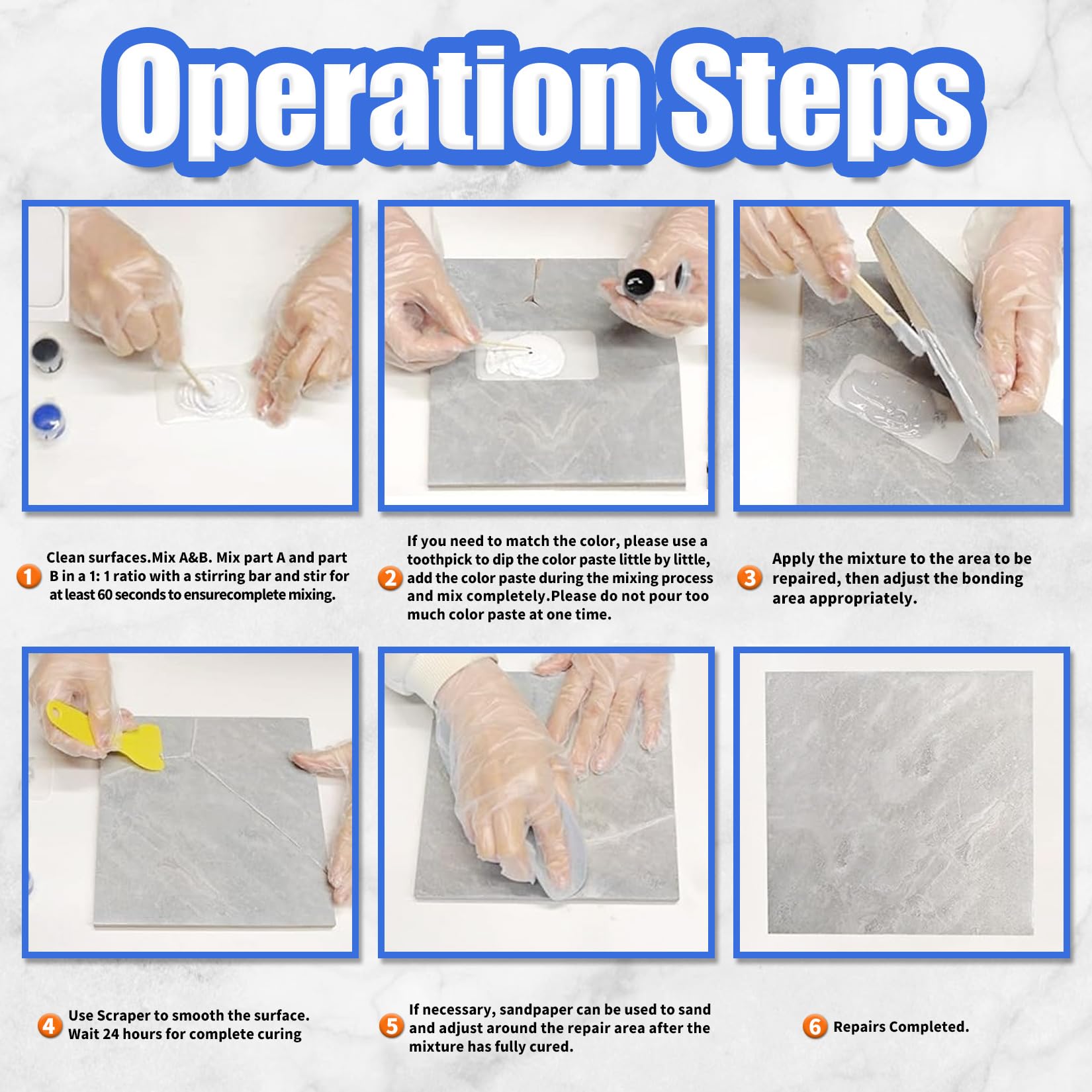 Granite and Quartz Countertop Chip Repair Kit, Professional Stone Restoration for Cracks Chips, and Scratches - Image 3