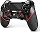 ps4コントローラー 2024年最新登場 AceGamer ps4 コントローラー 高耐久 800mAh大容量バッテリー 無線 Turbo連射 6軸ジャイロセンサー機能 二重振動 リセット機能 ゲームコントローラー ワイヤレスコントローラー bluetooth イヤホンジャック付き タッチパッド PS4/PS4 Pro/Slim対応 日本語取扱説明書付き(レッド+ブラック)
