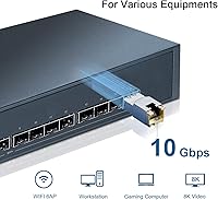 Vista 7 de [Paquete de 1] Transceptor SFP+ de 1.25/2.5/5/10G-T a RJ45, módulo de Ethernet de cobre compatible con Cisco SFP-10G-T-S, MikroTik S+RJ10, Ubiquiti