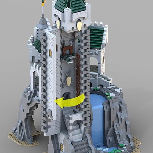 Miniatura 5 de MAYD Kit de construcción modular con temática pirata medieval, MOC pirata medieval de altas cataratas, castillo, construcción, juguete coleccionable