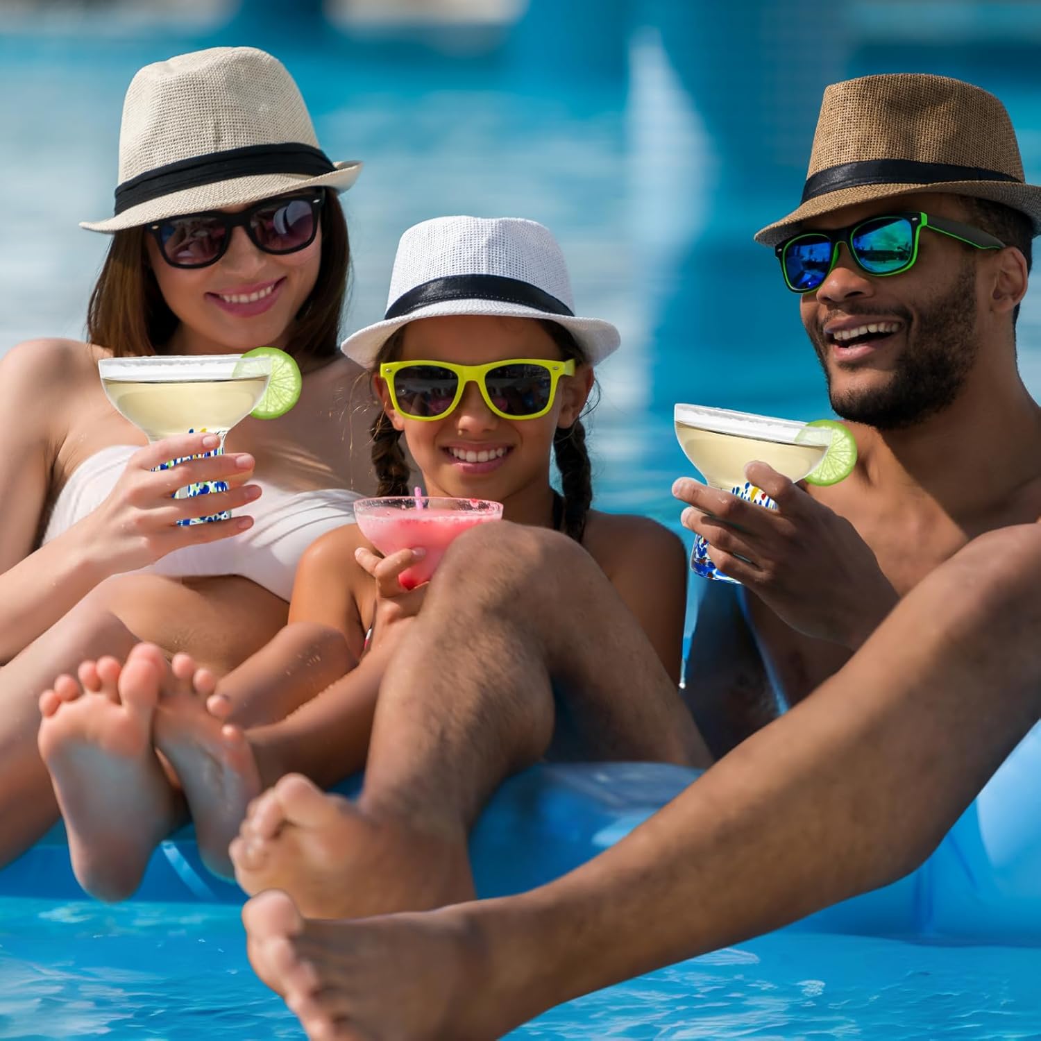 Large Stemless Margarita Glasses – Set of 2-14oz Luxury Hand Blown Confetti Margaritas, Martini, Cocktails, Water, Wine, Dessert & Champagne Glasses Cinco de Mayo, Hand Blown - Mexican Confetti Glass - Image 5