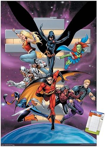 Trends International DC Comics - Teen Titans - Póster de pared de grupo, 22.375 x 34 pulgadas, paquete de póster y montaje prémium