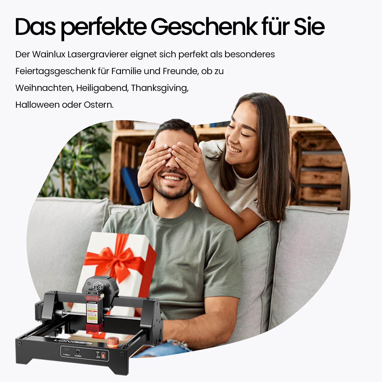 Longer Ray5 Mini Laser Gravierer 2.5W – CNC Lasergravurmaschine, 0,04 mm Präzision, 130×140 mm Arbeitsbereich, Laser Cutter für Holz & Acryl, DIY Gravur, WiFi