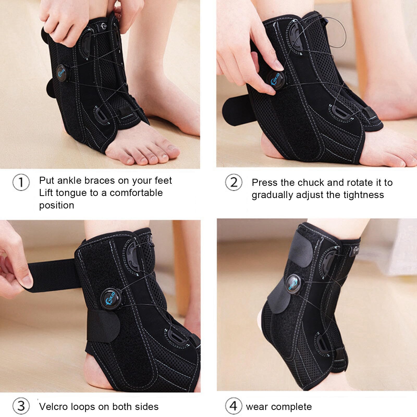 VIDECOR Férula Nocturna para Fascitis Plantar, Soporte Ortopédico para Pie Ajustable, Soporte para Pie con Placa de Soporte, Soporte para Caída de Pie de Día y Noche para Fascitis,Right-S