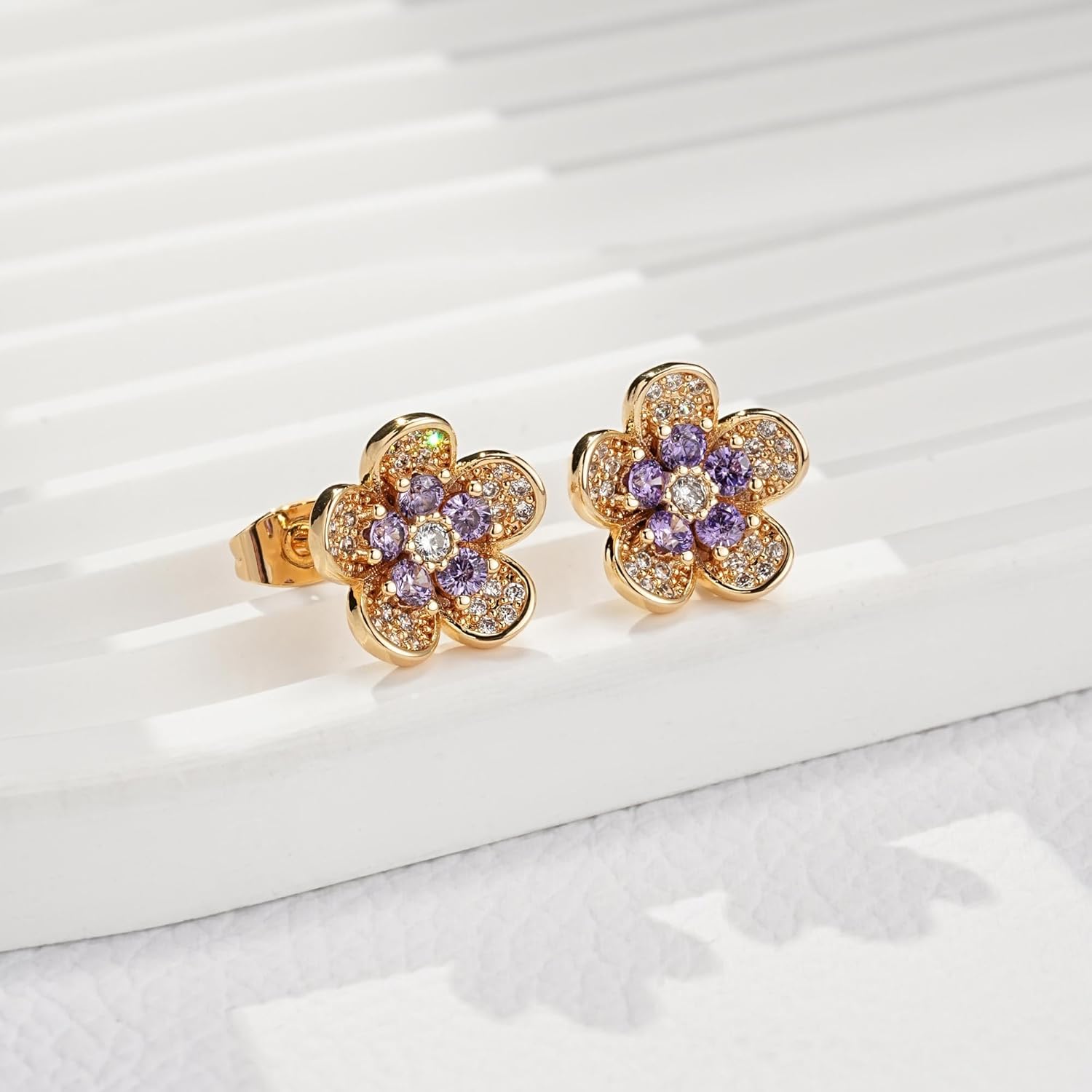 Austrian Crystal Flower Stud Earrings for Women 925 Sterling Silver Hypoallergenic Fashion Jewelry - Image 5
