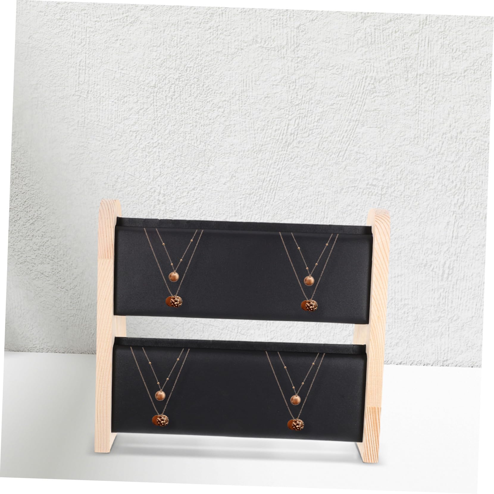 Eleganter Schmuckständer aus Holz für Halsketten und Anhänger Doppellagiges Design mit Großer Kapazität Tisch organizer für Schmuck Stilvolles Wohnaccessoire zur Aufbewahrung und