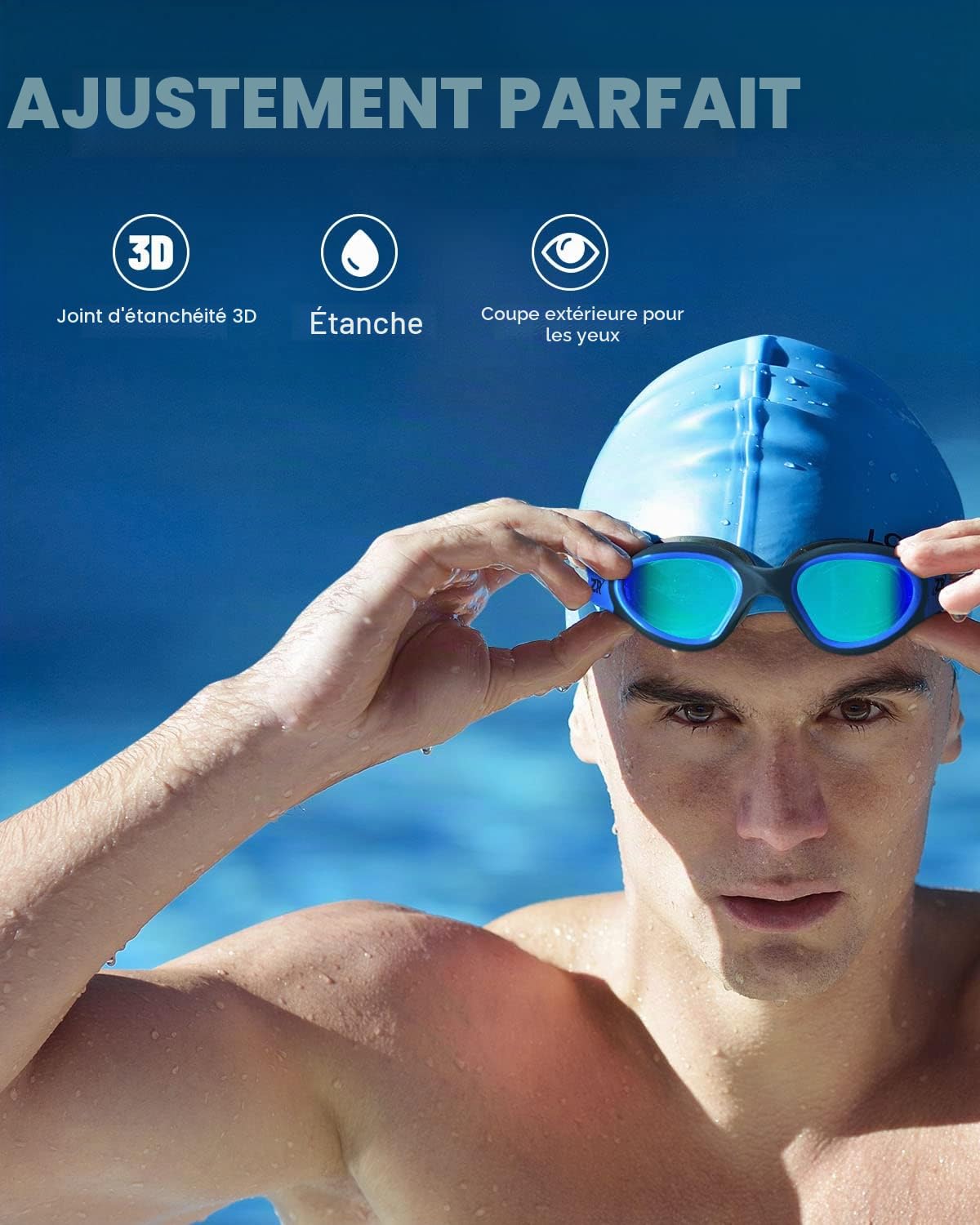 ZIONOR G1 Lunettes de Natation Polarisées Mirror Anti Buée Anti UV Unisex Adulte