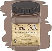 Vista 382 de Dixie Belle Paint Company - Pintura con acabado de tiza para muebles, color blanco lino (Drop Cloth), 8 fl oz, pintura mineral color blanco lino mate
