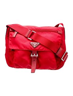 Prada Red Nylon Tessuto Medium Messenger Bag Unisex