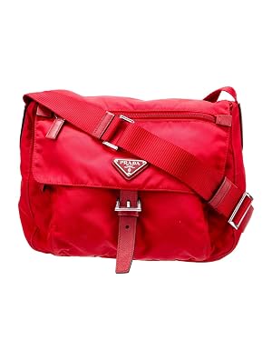 Prada Red Nylon Tessuto Medium Messenger Bag Unisex