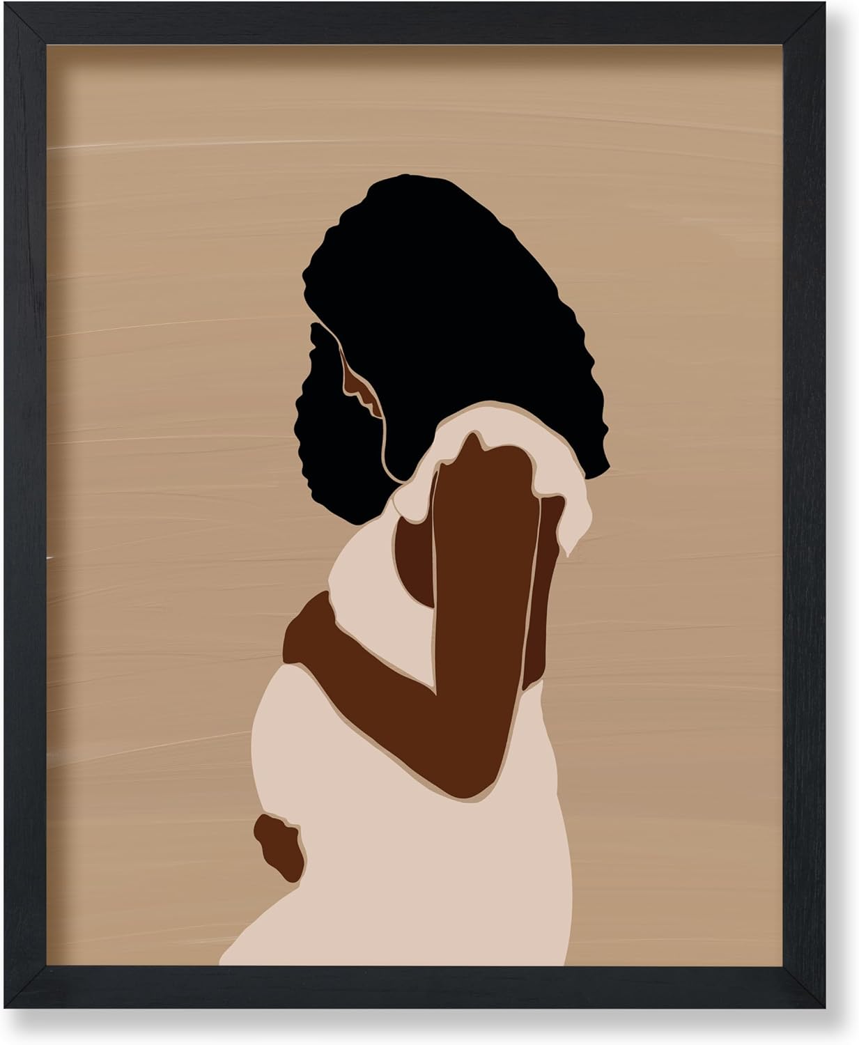 Poster Master Pregnant Lady Poster - Retro Woman In White Dress Print - Pregnancy Art - African American Artwork - Mother's Day Piece - Chic Boho Decor - Bedroom or Office Decor - 8x10 UNFRAMED