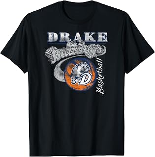 Drake Bulldogs Basketball Retro Black Officially Licensed T-Shirt