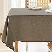 Vista 60 de AUSSPVOCT 2 manteles de lino texturizado para mesa rectangular, 52 x 70 pulgadas, mantel rectangular impermeable, lavable, tela para mesa