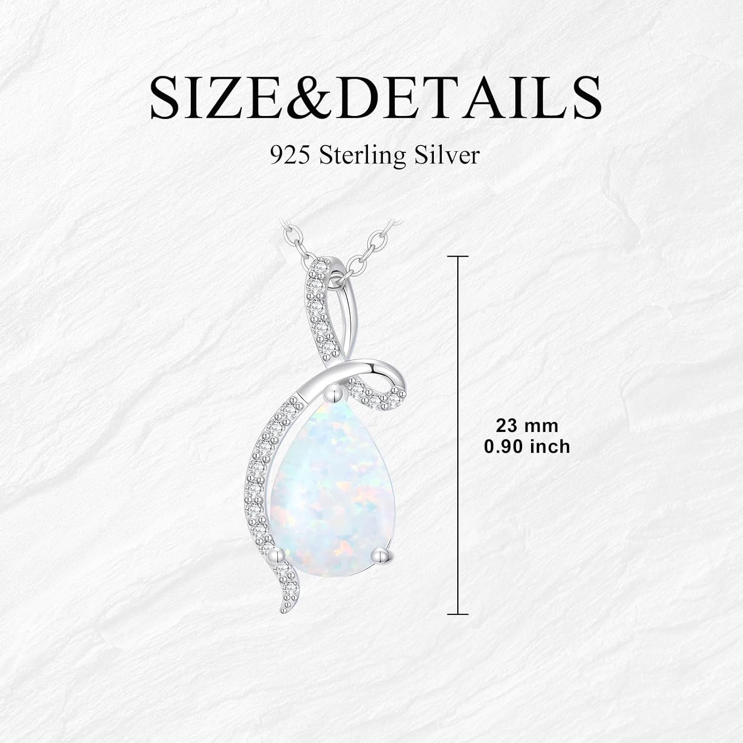 Aihpos Birthstone Necklaces For Women 925 Sterling Silver Infinity Teardrop Pendant With Moissanite Gemstone Jewelry Necklace For Her, 18''+2'' - Image 5