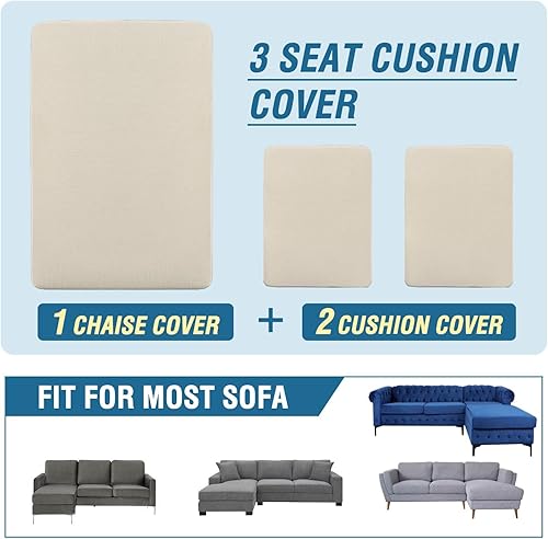 Vista 125 de Fundas de sofá modular, funda de cojín para sofá en forma de L, funda de cojín para sofá biplaza y ambos sofás seccionales izquierdo/derecho, Azul