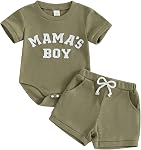 Baby Boy Newborn Summer Clothes ''little dude'' Letter Mama's Boy Short Sleeve Romper &Shorts Outfits