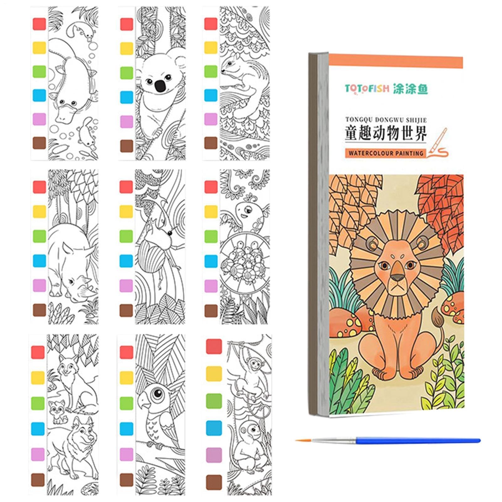 Kids Watercolor Coloring Painting Book, Mini Watercolour Paint Pad, Kids Coloring Pad Kit, For Birthday Party Favors Kid Adults Arts And Crafts