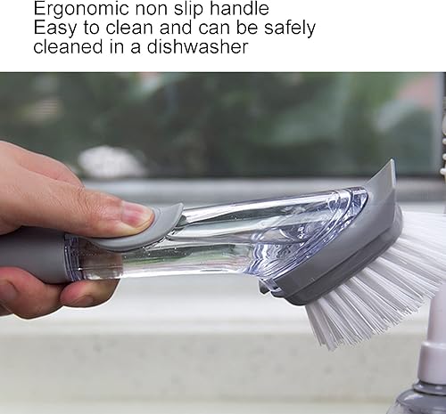 Miniatura 7 de Limpiador de platos, cabezal de repuesto de nailon suave, cepillo para lavar platos, herramienta de cocina para una fácil extracción y reemplazo