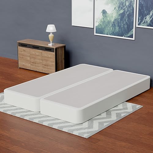 Continental Mattress Somier de bobina dividida de 4 pulgadas totalmente montado para colchón, colección Hollywood, tamaño Queen, color beige