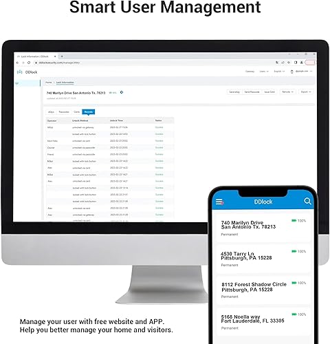 Miniatura 5 de Veise RZ06C Cerraduras inteligentes para puerta delantera, juego de 2 manijas de perilla, cerrojo de entrada sin llave, control de aplicación