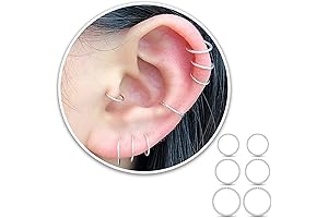 3 Pairs 925 Sterling Silver Hoop Earrings Set